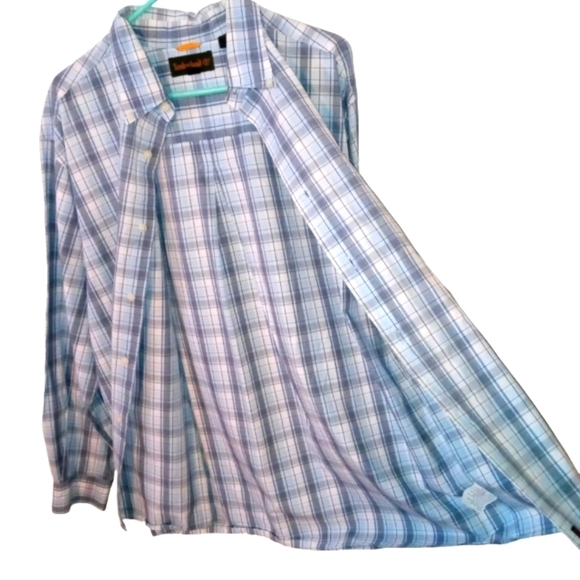 Timberland Y2K Plaid Button Down Long Sleeved Pockets Casual Streetwear Layer XL - Picture 6 of 13